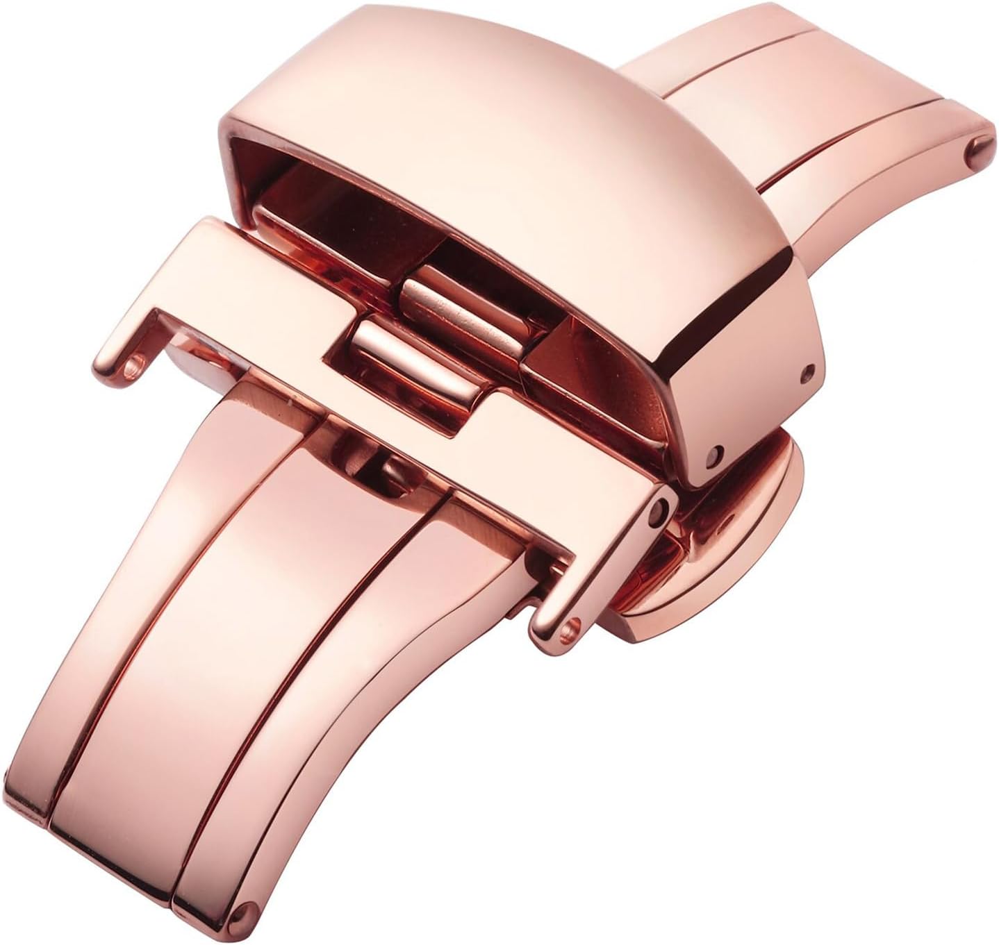 BINLUN Stainless Steel Deployment Clasp Replacement Watch Clasp Buckle for Leather Watch Bands Straps 4 Colors (12mm-22mm)