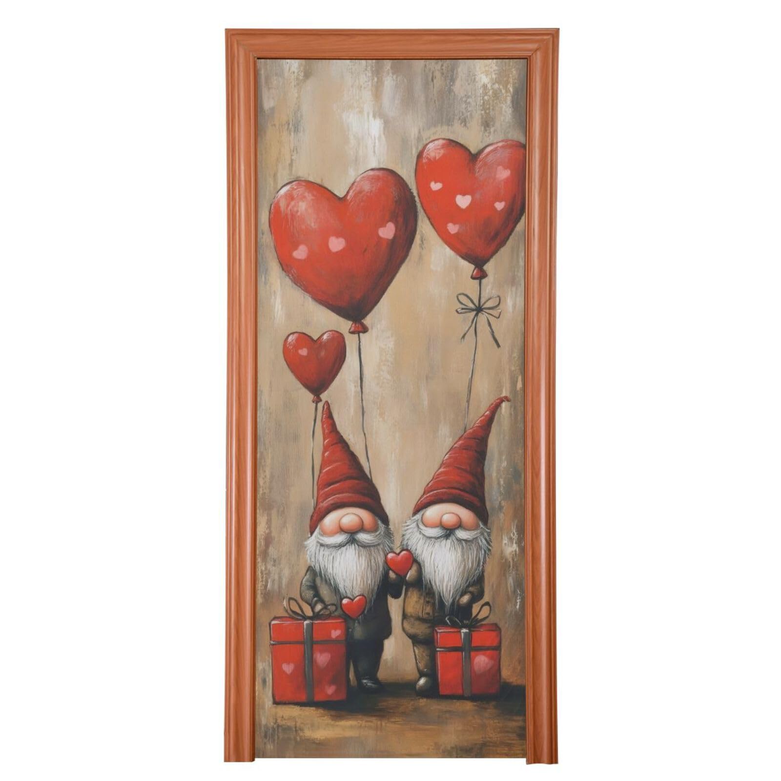 FLildon Valentine's Day Gnomes Love Door Cover Decoration, Party Accessory Porch Decor for Festive Ornament Room Door Covers 36 x 98 Inch