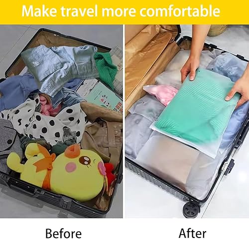 Miniatura 5 de 30 bolsas de plástico esmeriladas con cremallera deslizante, bolsas grandes con cierre hermético para guardar equipaje, ropa, zapatos, bolsas de