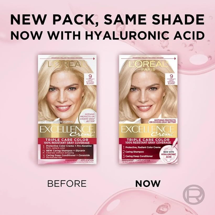 Image of L'Oreal Paris Excellence Creme Haircolor, Light Natural Blonde [9] 1 ea (Pack of 5)