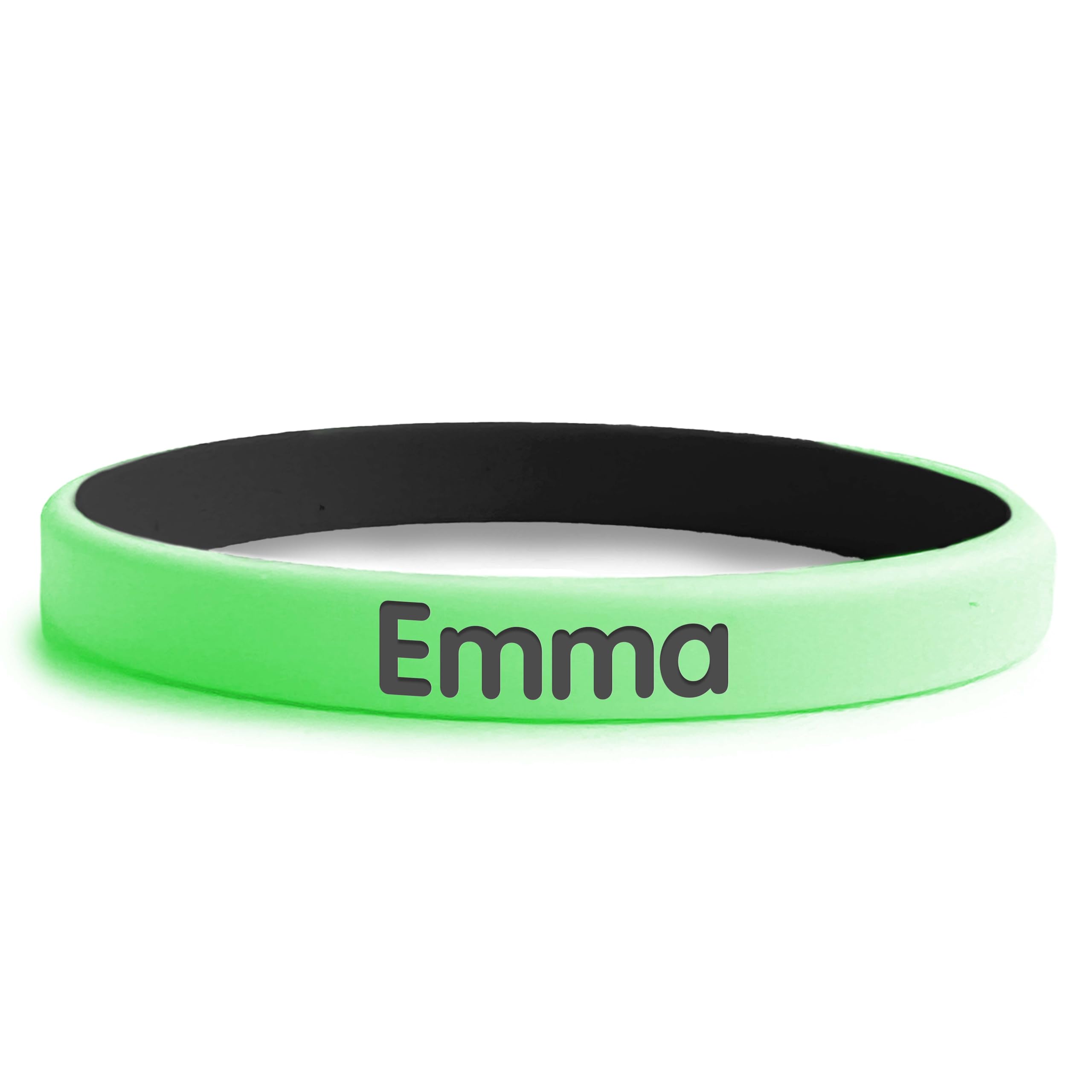 EASY2NAME SOS Wristband for Children – Two-Tone Safety Bracelet Personalised with child's name and phone number. Perfect for outdoor activities (Green-Black) — image 1