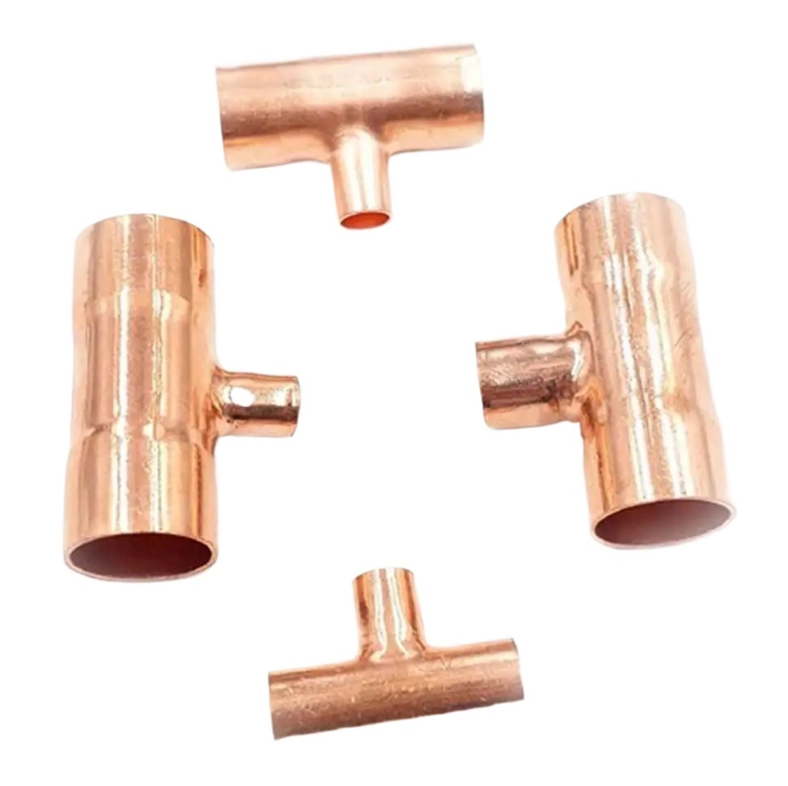 PAKMEZ 1PC 28x35x28mm Reducer Pure Copper End Feed Reduce tee 3 Ways Weld Pipe Adapter