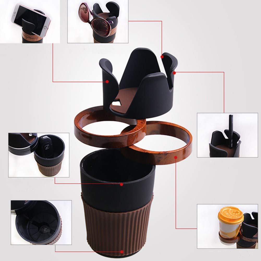 Porte-Gobelet De Voiture PBUSPU - Base Réglable, Antidérapant, Fente En U Pour Tasses Avec Poignée - Noir, Universel Pour Auto