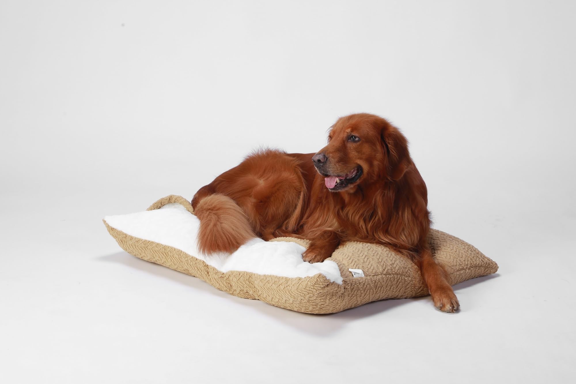 Cama Calmante Ortopédica Con Manta y Capucha Para Perro/Gato, Saco de Dormir Extraíble y Lavable, Suave Fuzzy Cómoda Sofá Para Mascotas Pequeñas y Medianas (Beige, 100x75x)