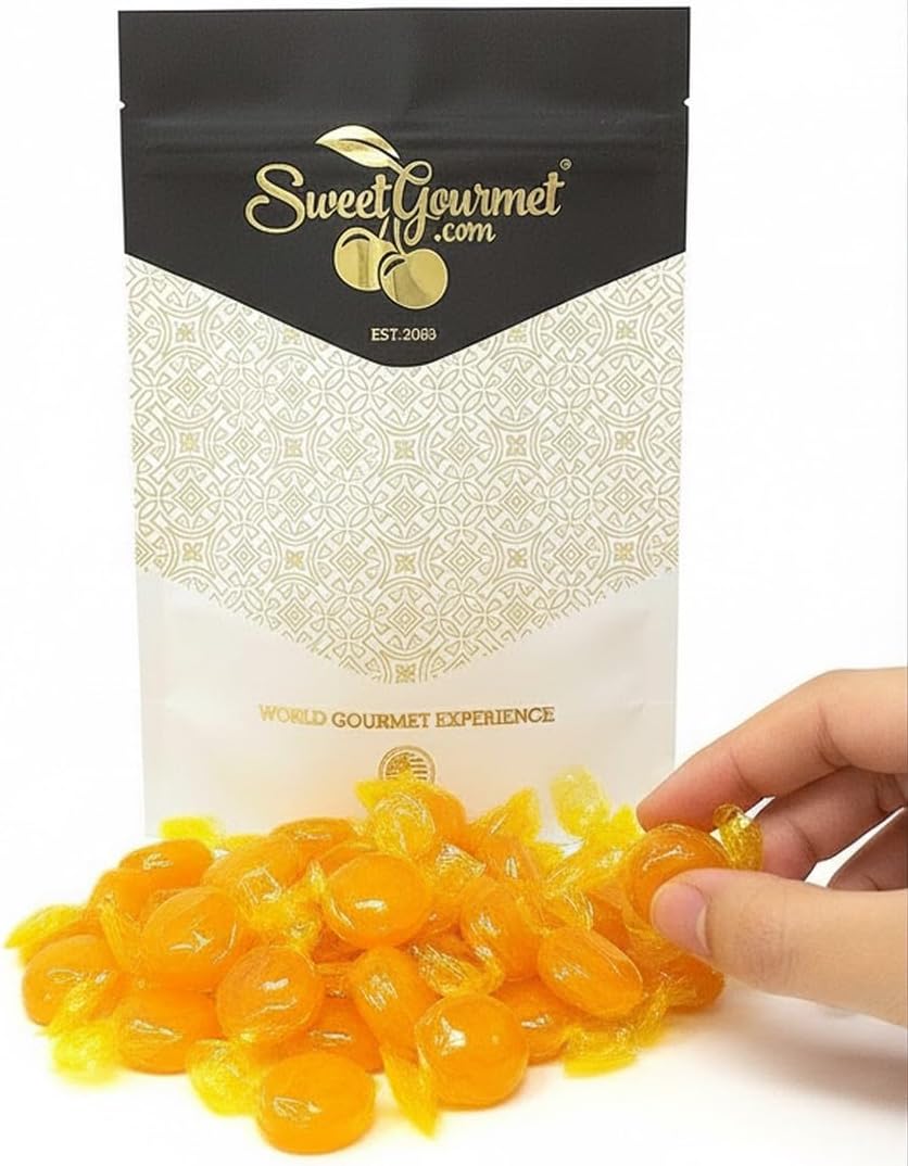 Butterscotch Buttons, Arcor Premium Bulk Wrapped Hard Candy, 1 Pound Bag