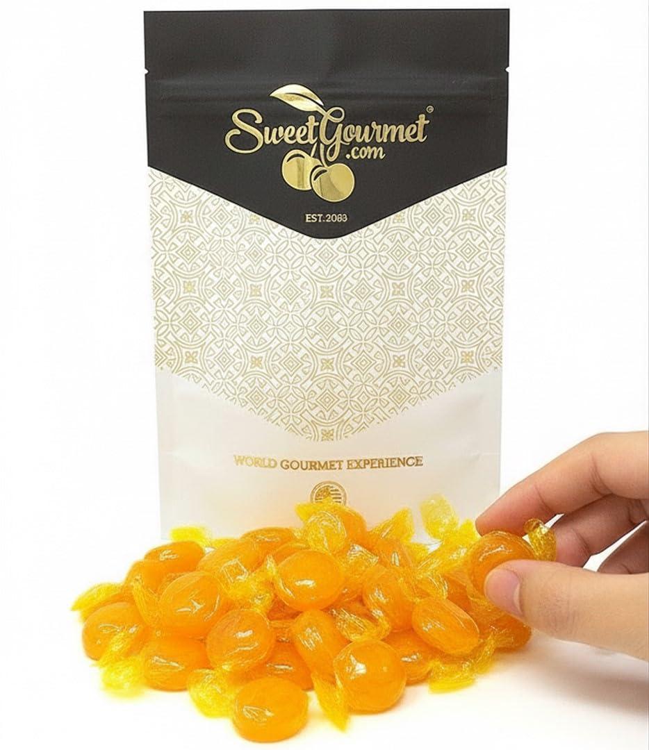 SweetGourmet Butterscotch Buttons, Arcor Premium Bulk Wrapped Hard Candy, 1 Pound Bag