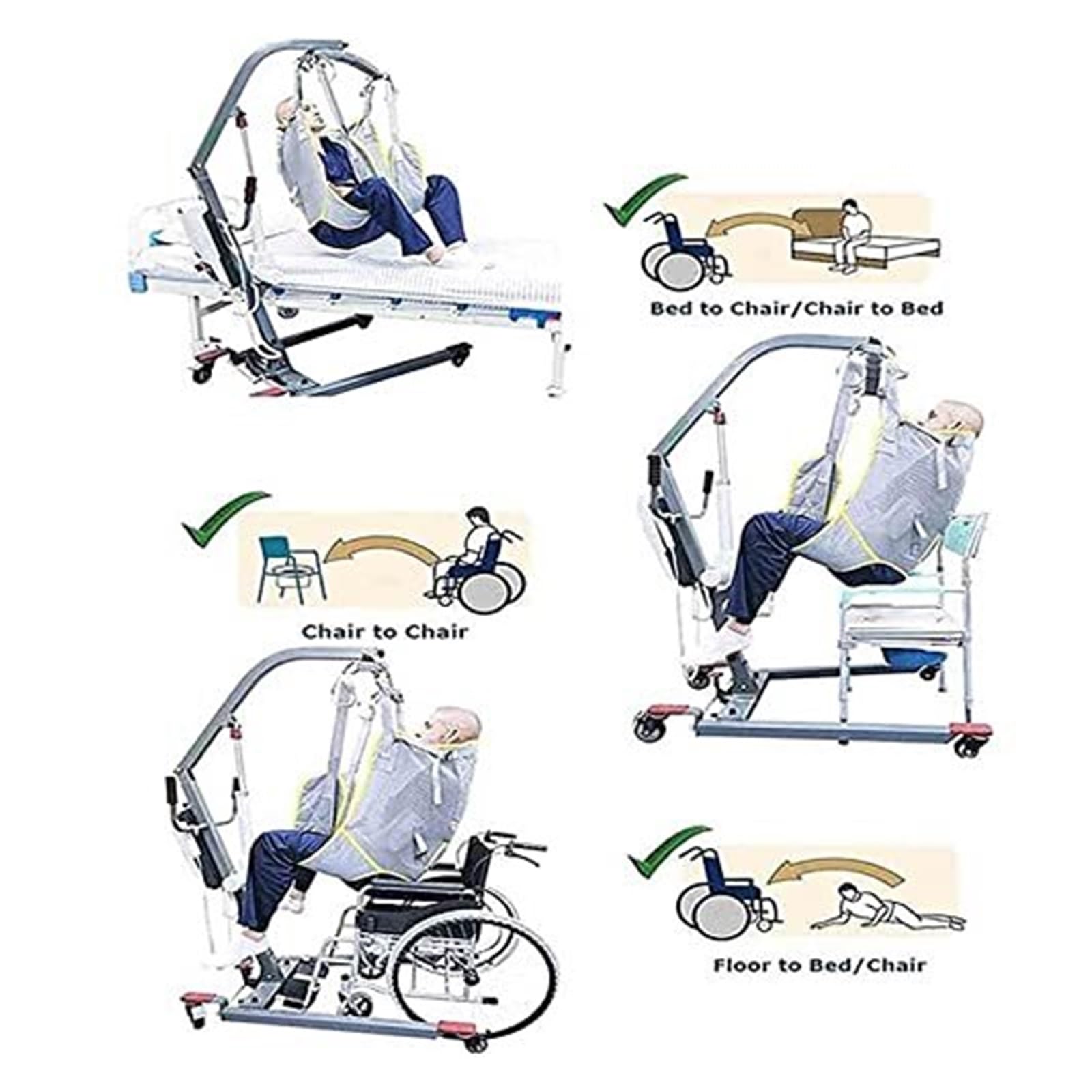 Hebe- und Transfergurt für Patienten | Toilettengurt mit Beinschlingen & voller Rückenstütze | Verstellbar für Stehtraining und Toilettengang | Bis 230kg