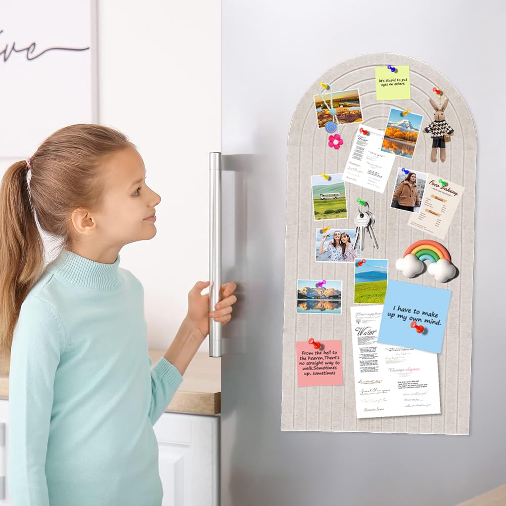 Große Filz Pinnwand Selbstklebend, 60x120cm Filzpinnwand 1 cm Dicke Dekorative Pinnwand aus Filz,Vision Board Ohne Bohren Faltbare Fototafel Memo Board Felt Bulletin Board für Büro,Schule,Kinderzimmer
