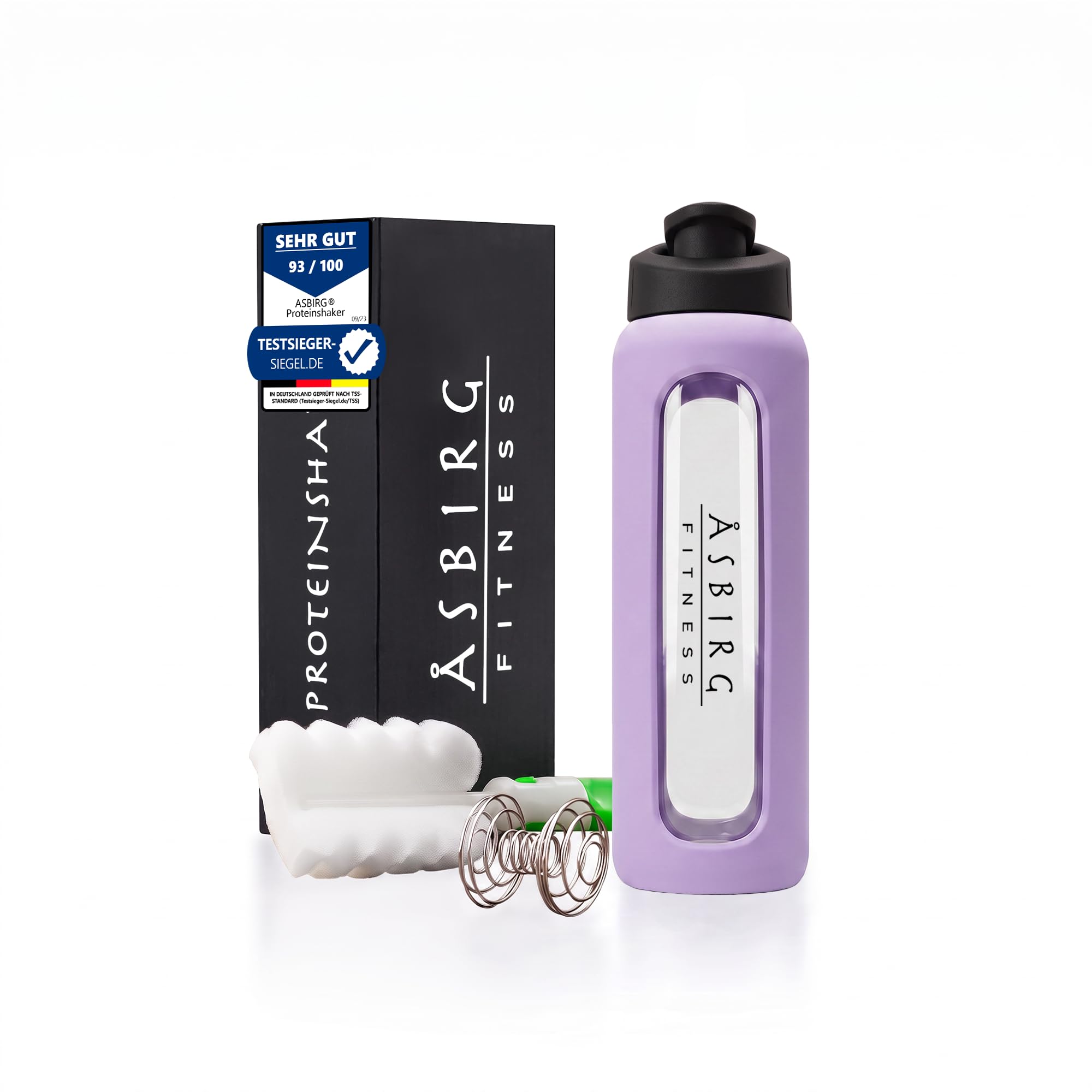 Mega Bundle – Lot de 5 Shakers en Verre 700 ml | Sans BPA | Verre Borosilicaté | Étanches | Avec Bille Mélangeuse | 5 Couleurs