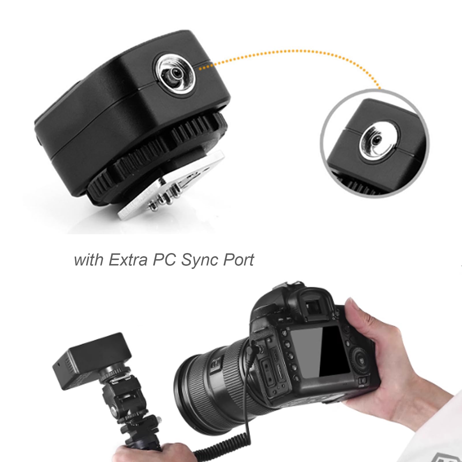 Adattatore Flash Hot Shoe TF-321 Con Porta PC – Compatibile Con E-TTL, Per Fotocamere Serie R Ed E