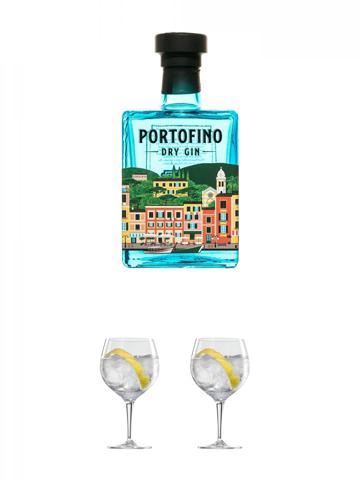 Portofino Italien Gin 0,5 Liter + Ballon Bistro Cubata GIN Glas 1 Stück + Ballon Bistro Cubata GIN Glas 1 Stück