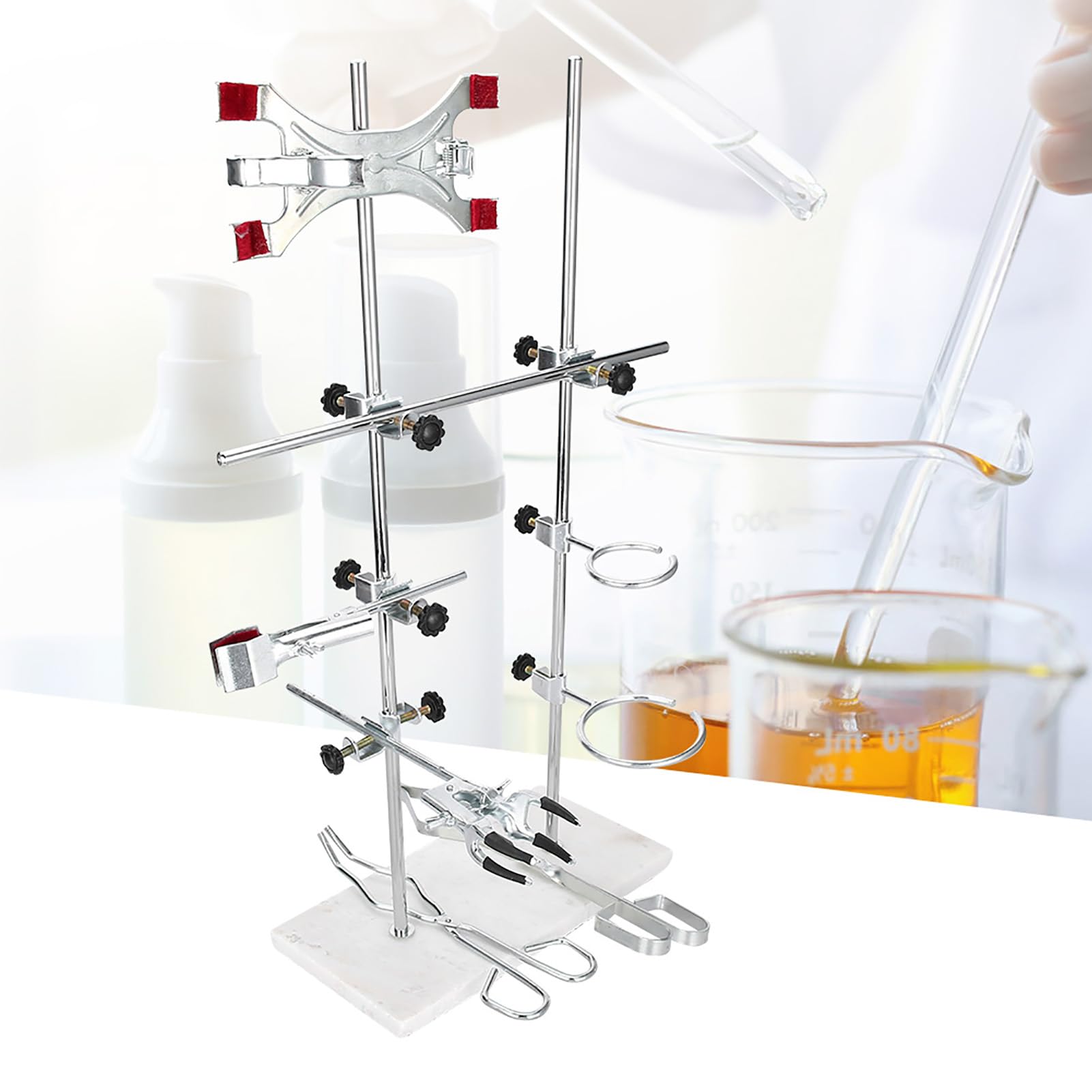 Laborständer, Multifunktionales Chemie-Biologie-Experimentiergerät mit Zubehör, Ideal für Schullabore und Forschungseinrichtungen