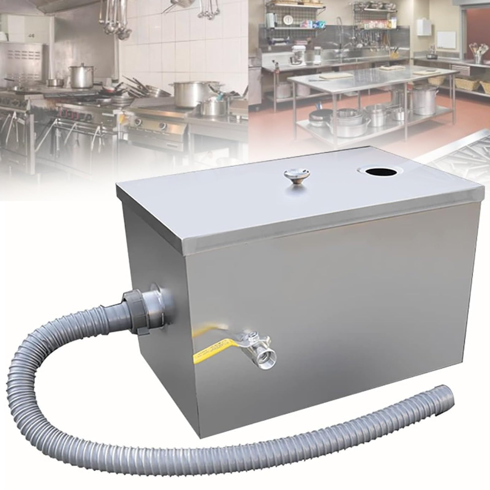 Intercepteur De Graisse Commercial, Intercepteur De Graisse, Séparateur d'eau Et D'huile, Piège à Graisse sous L'évier pour La Cuisine De La Maison De L'usine De Restaurant,1waterintake