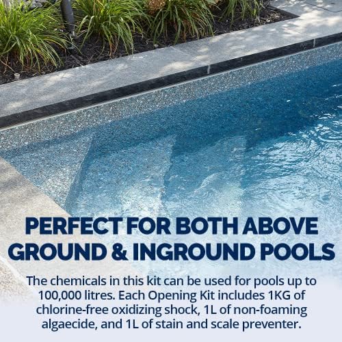 Pool Opening Kit & Closing Kit for Above Ground & Inground Pool | Complete All-in-One Treatment (100,000L) | Crystal Clear Water - Prevent Algae, Bacteria, Stains, Scale | Fast and Easy Maintenance - 1