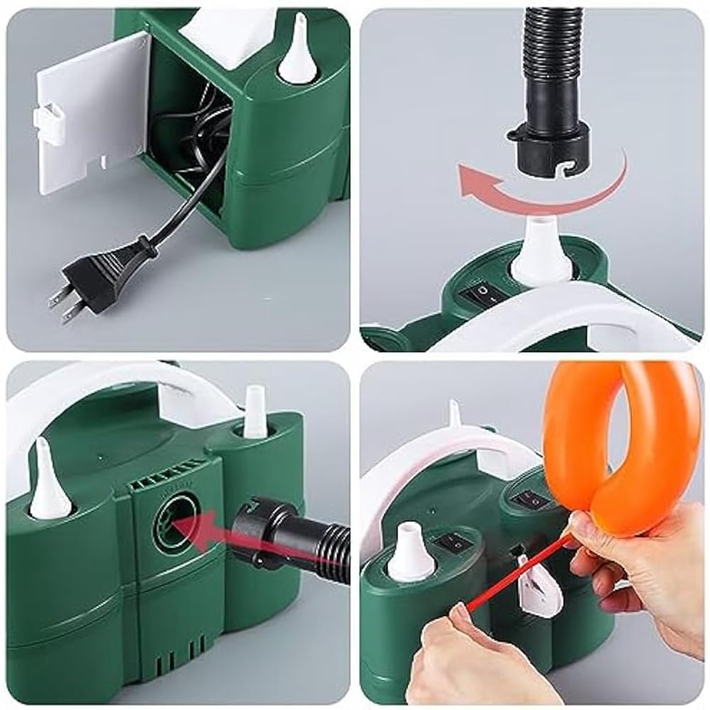 Enchufe de la UE, bomba de globo eléctrico potente, bomba de inflado y desinflado de aire, doble motor para piscina, cama hinchable, etc.