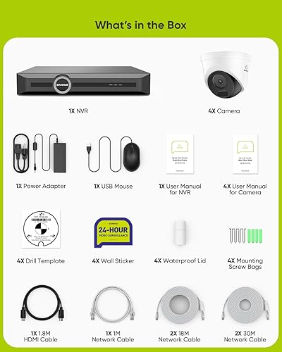 Miniatura 9 de SANNCE Sistema de cámara de seguridad PoE de 5 MP, NVR de vigilancia de 8 canales y 6 MP con 4 cámaras domo HD de 5 MP resistentes a la intemperie