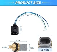 Vista 8 de No.06A919501 Sensor de temperatura del refrigerante de agua W/arnés de conector Pigtail para Audi A4 A6 RS4 RS6 para VW Passat Beetle para Porsche