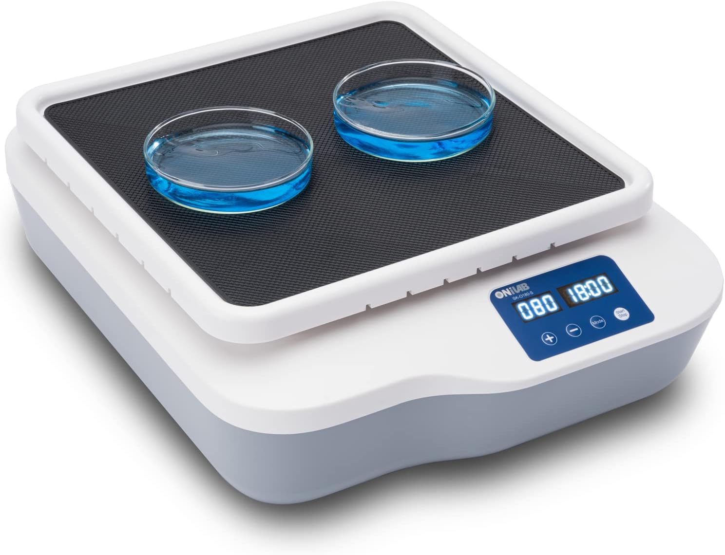 ONiLAB Digital Orbital Shaker Adjustable Speed 40-200RPM 2kg Capacity Orbital Rotator Shaker Continuous Mode (set time to zero) or Timer Mode LCD Display Speed and Time for Lab or Classroom