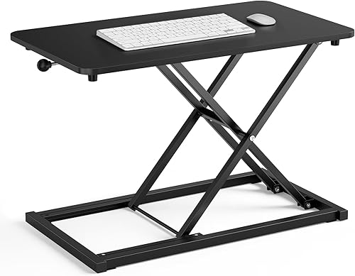 Miniatura 9 de Convertidor de escritorio de pie con altura ajustable, elevador ergonómico de teclado y mouse de 23.6 x 13.4 pulgadas, soporte de teclado de