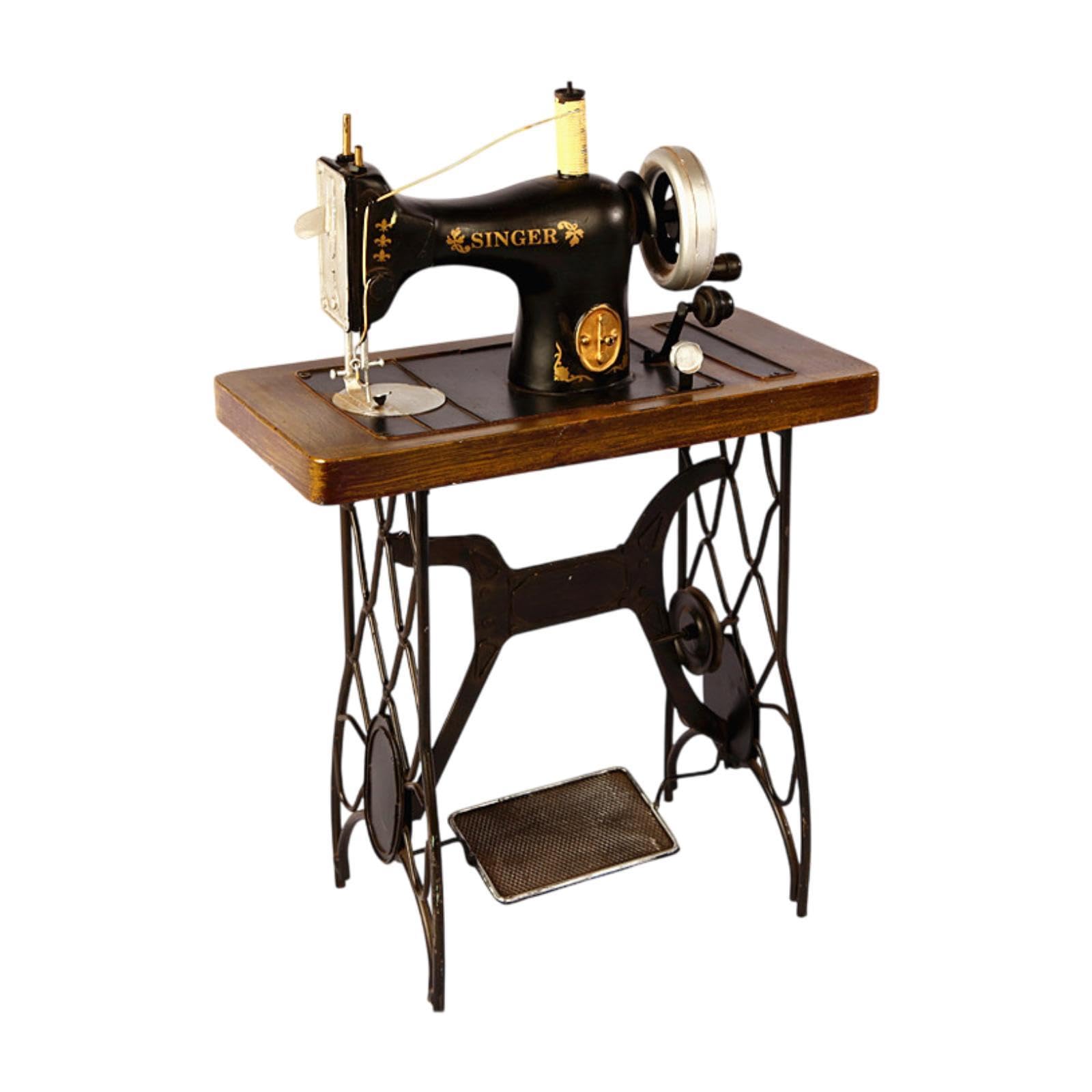 Escultura de Máquina de Coser Antigua, de Hojalata, Adorno Retro de Máquina de Coser, Figura para Estantería de Tienda de Ropa, Cafetería O Tienda, Style D, Individual