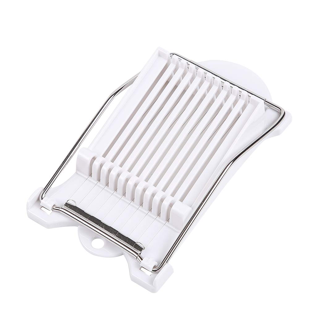 Luncheon Meat Slicer Stainless Steel Boiled Egg Fruit Slicer Soft Food Cheese Sushi Cutter Canned Meat Cutting Machine with 10 Singing Cutting Wires ( White)