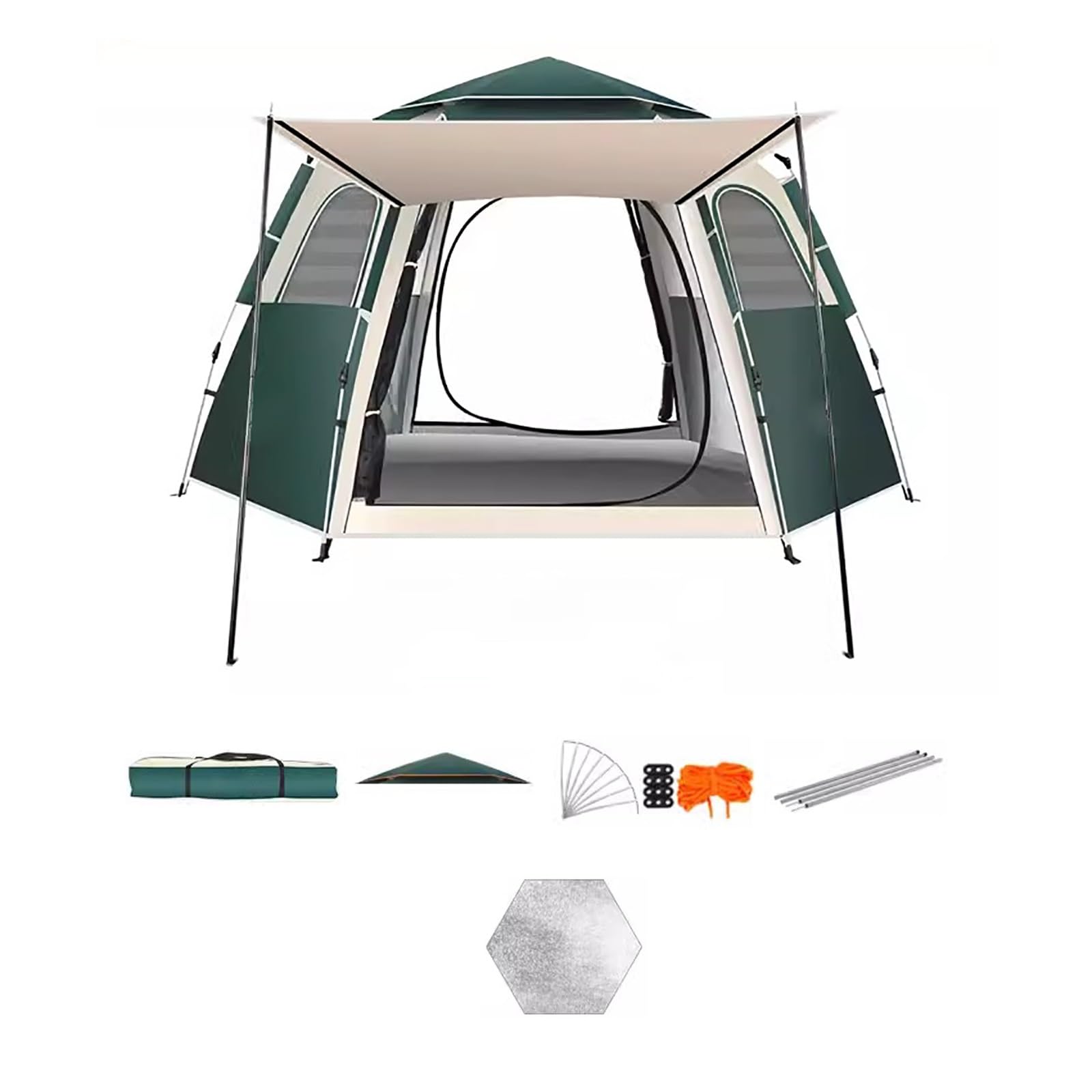 Zelte für 3–4 Personen. Pop Up Zelt. Mit Regenfester Oberer Abdeckung, Tragbarer Tragetasche. Für Camping, Familienausflüge