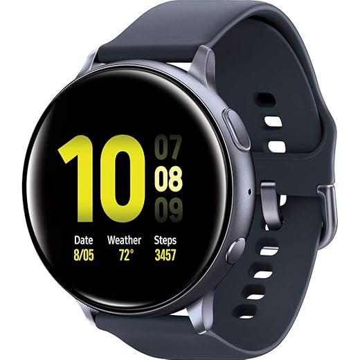 Samsung Galaxy Watch Active2 (cinturino in silicone + lunetta in alluminio) Bluetooth - Internazionale (rinnovato) R820 - 44mm Aqua Black