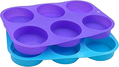 Miniatura 2 de Molde redondo de silicona para jabón de 4 onzas, moldes de silicona de 6 cilindros de tamaño grande de 3 pulgadas para jabón de lufa, bombas de baño