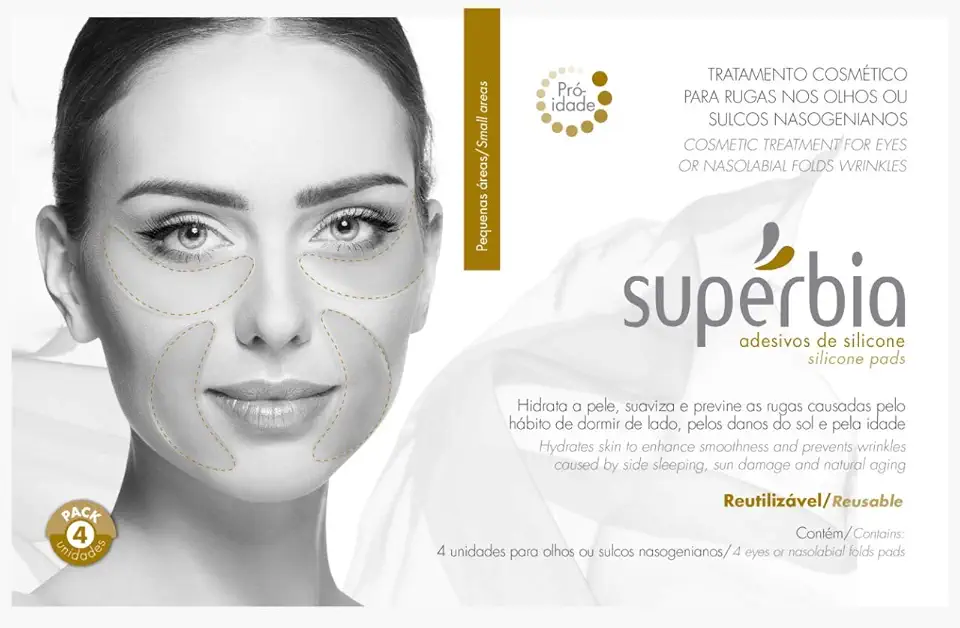 Supérbia Adesivo De Silicone Para Rugas Nos Olhos E Bigode Chinês Com 4 Unidades