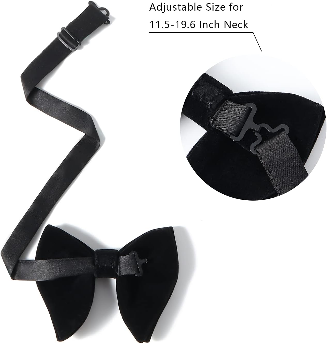 Bow Ties for Men Pre-Tied Bow Tie Vintage Tuxedo Oversized Velvet Bow Ties Cufflinks Pocket Square Sets With Gift Box - Image 7
