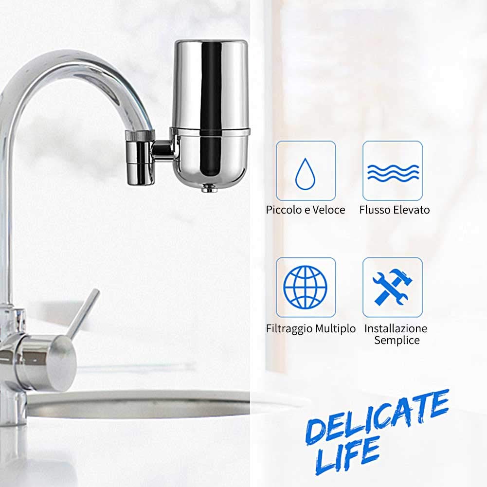 Sistema di Filtrazione dell'Acqua di Rubinetto Domestica, Depuratore di Acqua di Rubinetto, Declorazione, Metalli Pesanti, Pesticidi, Adatto a Rubinetti Standar（Filtro dell'Acqua）