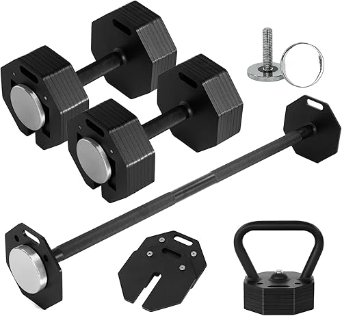 Adjustable Dumbbell Sets 100160180LBS Durable Steel Build, Free Weights Dumbbells Set with BarbellKettlebell Handle with Srew Sets 3-in-1
