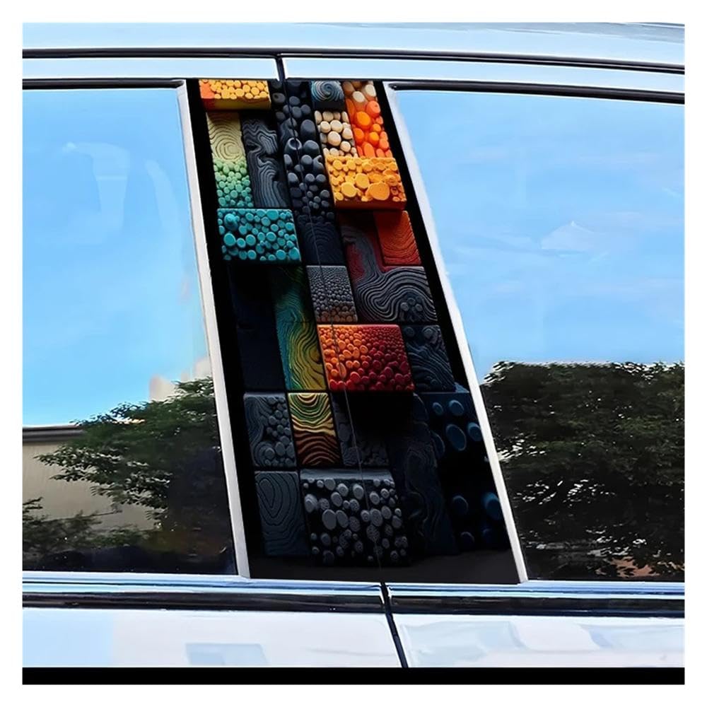Body Parts 2pcs Car Center Pillar Stickers Texture Collage Scratch Protection