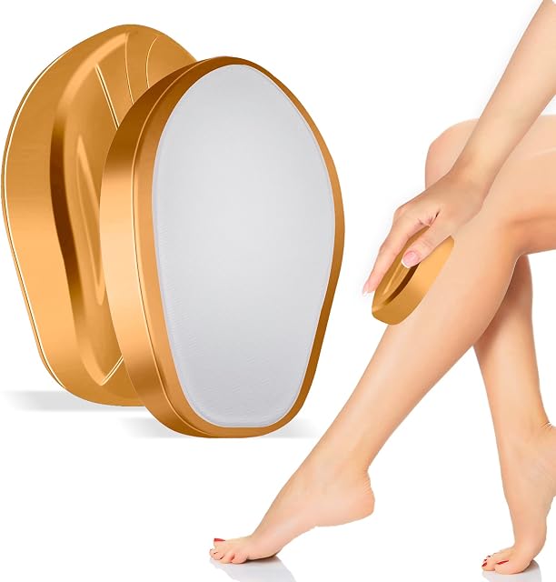 Crystal Hair Eraser for Hair Removal, SAMERIVER Crystal Hair Remover for Men and Women, Magic Crystal Hair Remover with Gentle Skin Exfoliation, Reusable, Easy to Use, Works On All Body Parts - Gold