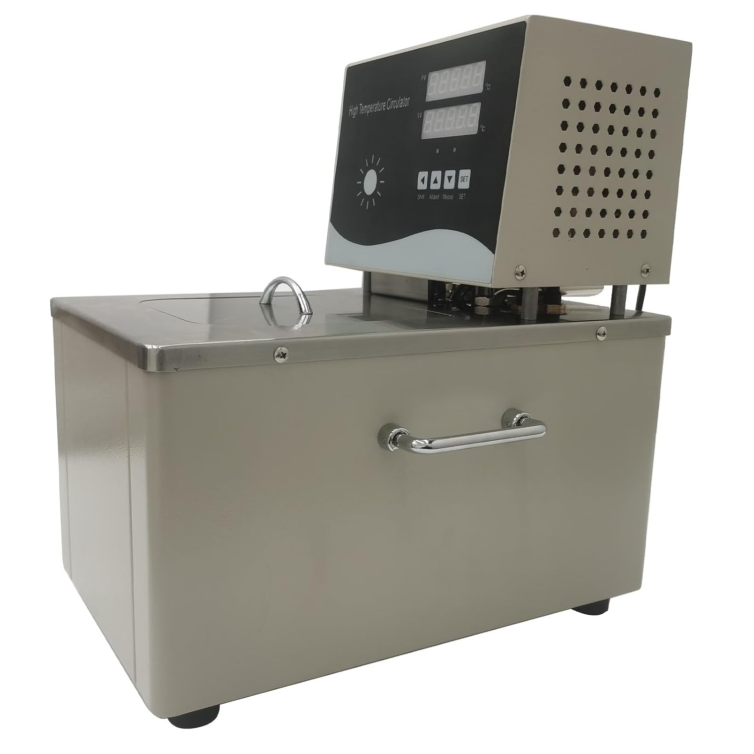 220V High-Temperature Thermostatic Oil/Water Circulating Bath with Dual Circulation,5L Digital Heater Circulator with Automatic Protection, 0-300°C, 1700W Precision Control