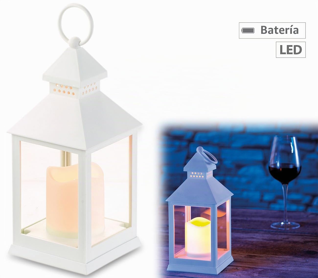 Lunartec Velas eléctricas y LED - CONDUJO Vela de Tumba con minutero: Linterna con Vela LED Parpadeante y Temporizador. Funcionamiento con batería, Blanco (Vela de Tumba con batería y Temporizador)