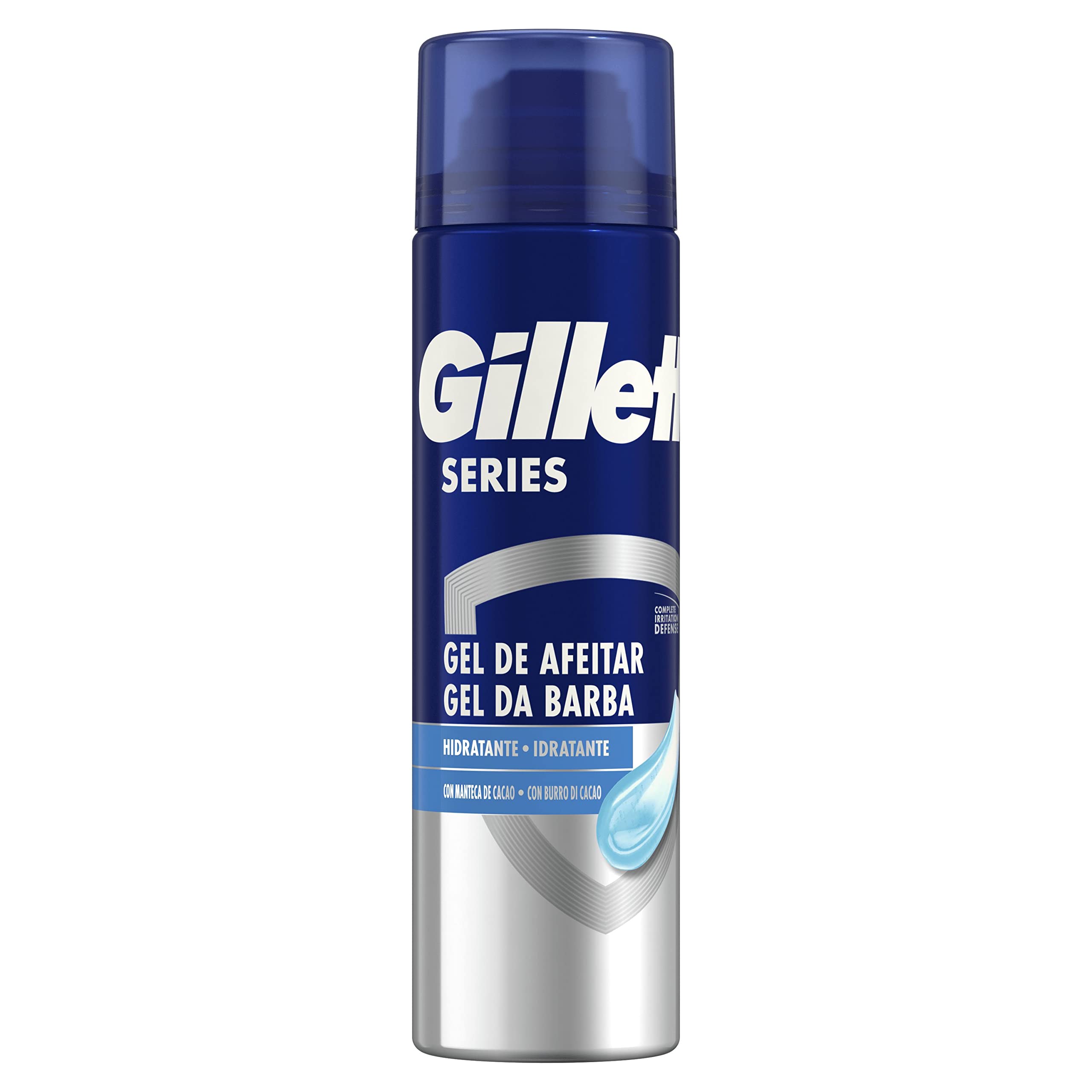 Gillette Series Gel De Afeitar Hidratante Con Manteca De Cacao Para Máquinilla De Afeitar Para Hombre, 200ml