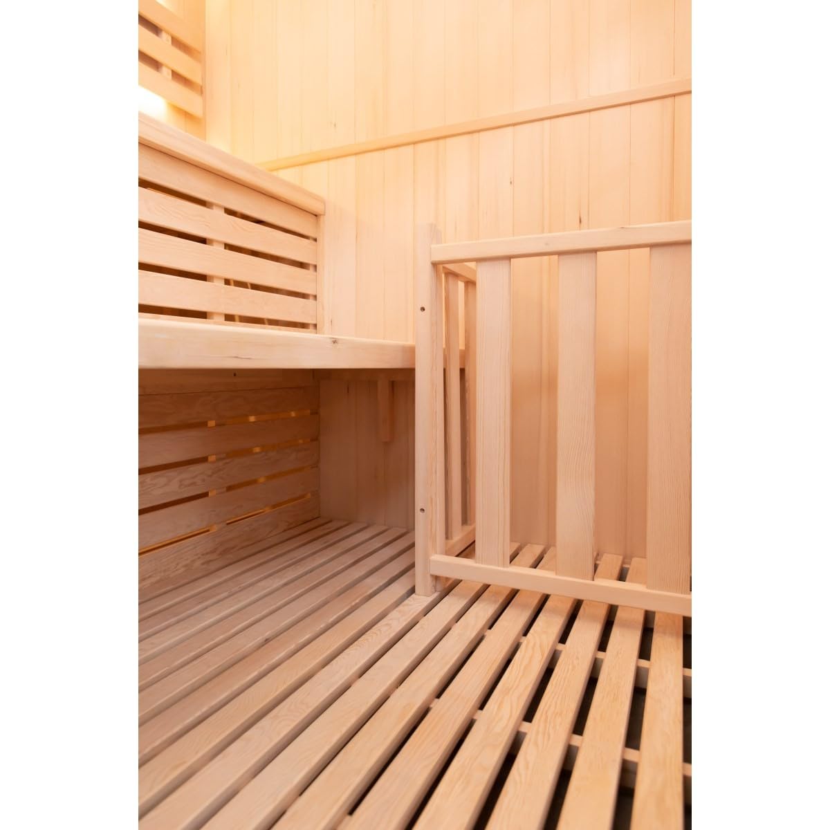 France Sauna - SN-ZEN3CPK - Sauna Vapeur Zen Angulaire - Poêle et Pierre Inclus - Puissance 4,5 KW - 3 Places Pack Complet, Bois
