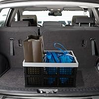 Vista 5 de Kekow Cesta de almacenamiento plegable de plástico negro de 28 L, 3 cajas plegables de almacenamiento