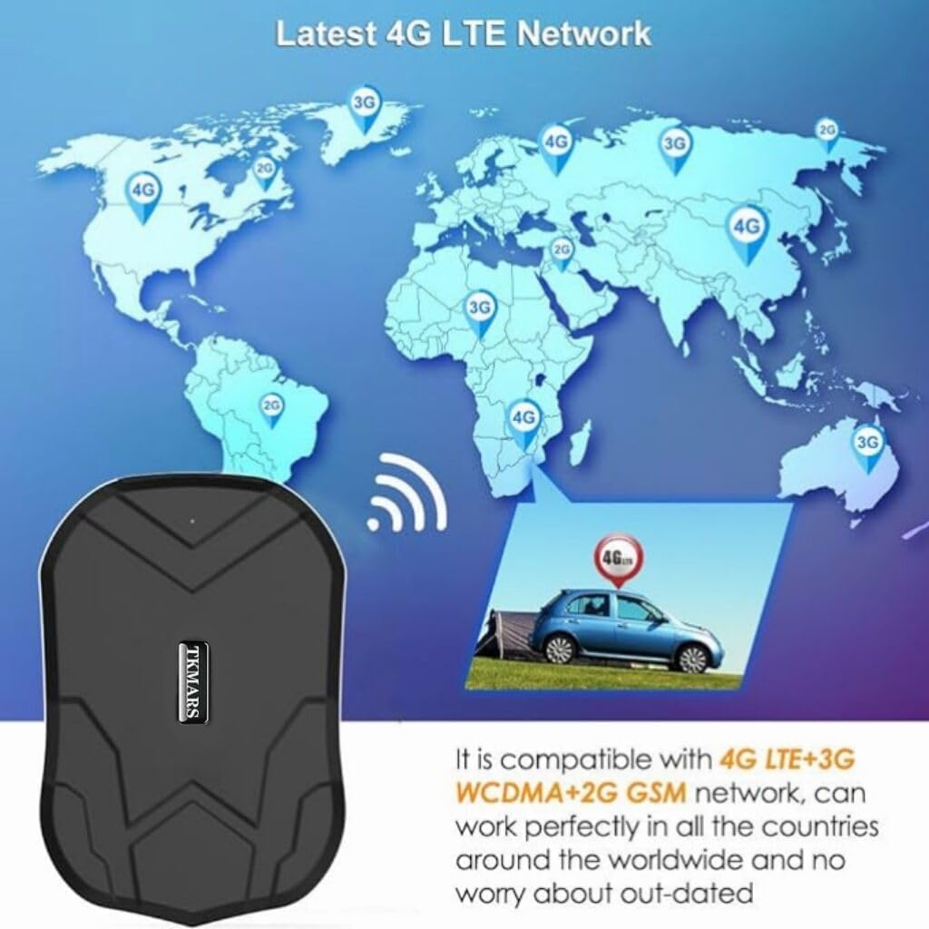 TK905E 4G Localizador GPS para Coche, Rastreador con Imán Potente y Batería Duradera, Tiempo Real Impermeable, Requiere una Suscripción,para Motocicletas y Vehículos