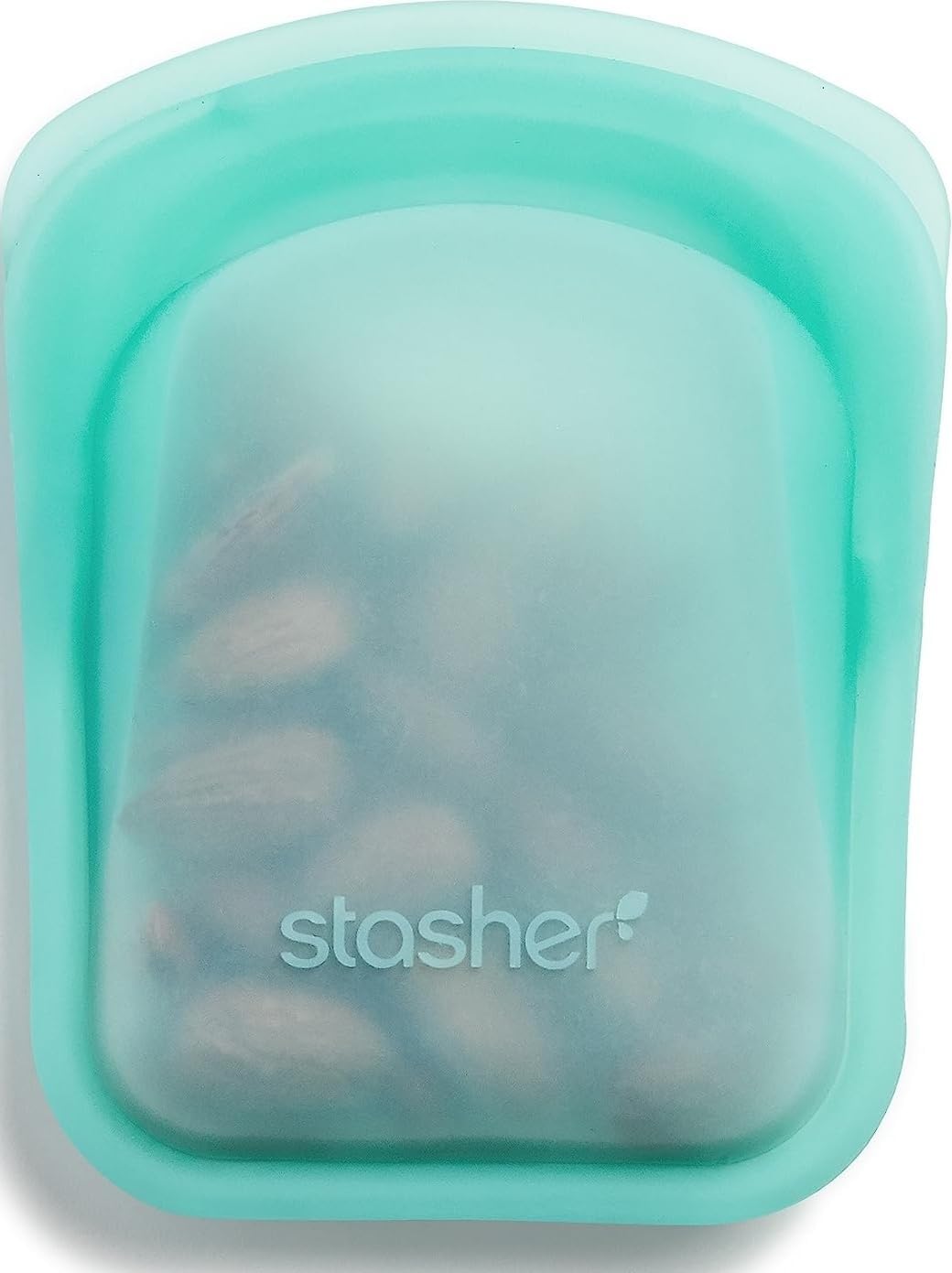 Stasher Premium Reusable Silicone Food Storage Bag, Pocket, Aqua, 4 oz | Food-Safe Silicone, BPA-Free, Leak-Free, Eco-Friendly, Freezer, Microwave, Dishwasher, Oven, Travel Storage, Food-Safe