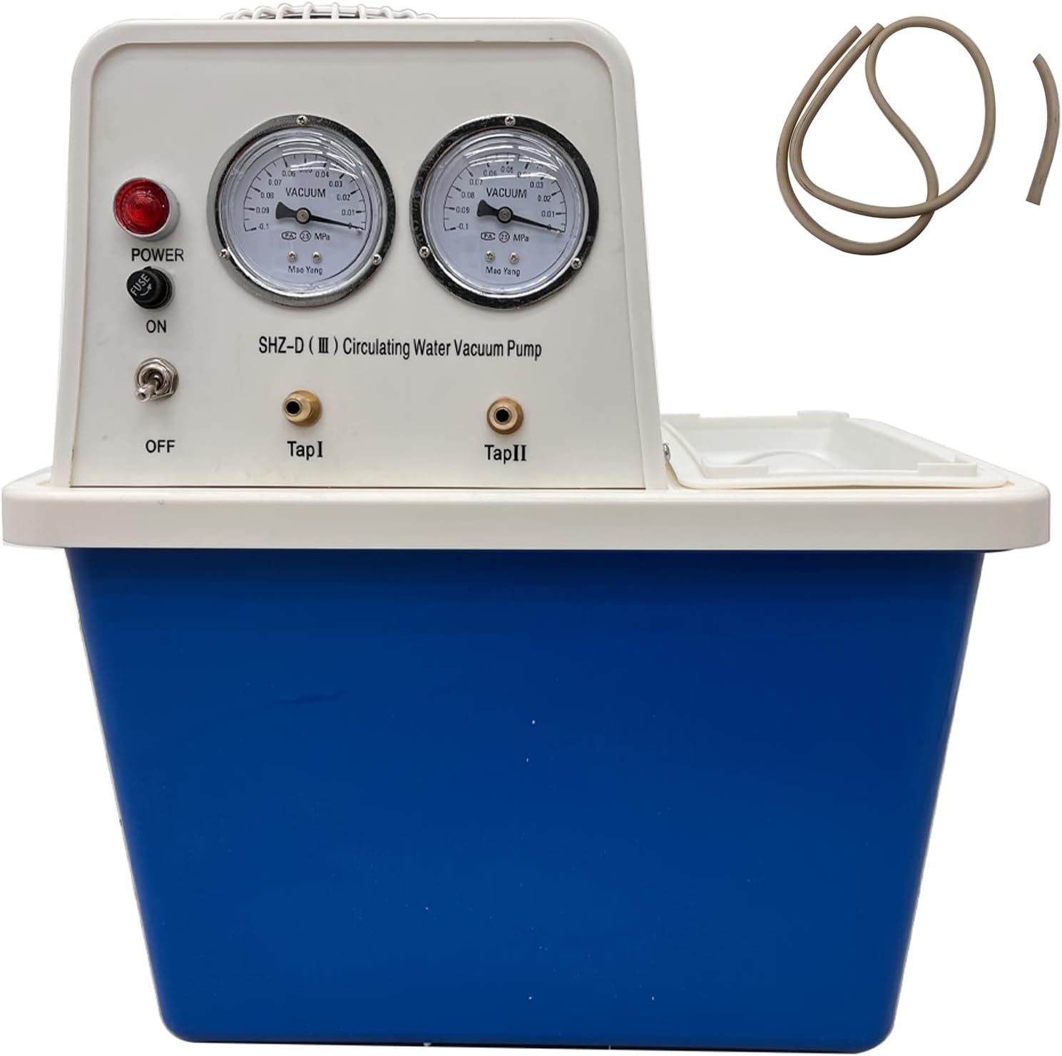 TECHTONGDA Water Circulating Vacuum Pump, 110V Lab Multi-Purpose Circulating Water Vacuum Pump with 2 Off-Gas Taps, Lab Chemistry Equipment, 15L Capacity, 60L/min Flow Rate