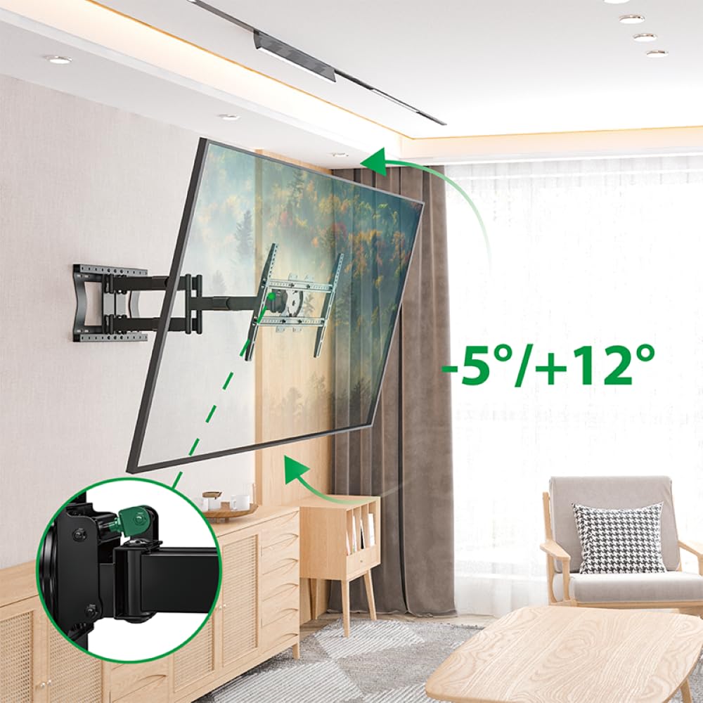 TiTon Double 80 cm TV-Wandhalterung, schwenken neigen rotierbar, 80kg VESA max.600x400