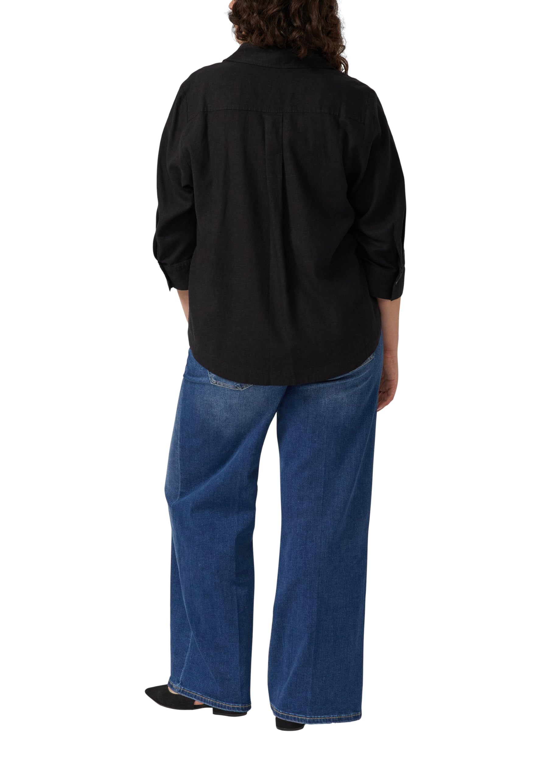 s.Oliver Damen Bluse – Leinenmix, 3/4-Ärmel, Regular Fit