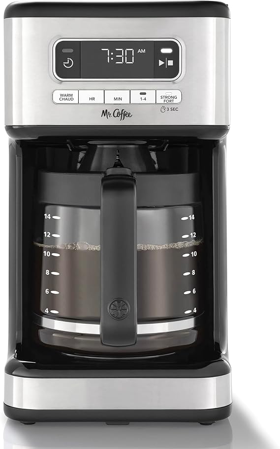 MR. COFFEE 14Cup Programmable Coffeemaker, Brew Now or Later, Black