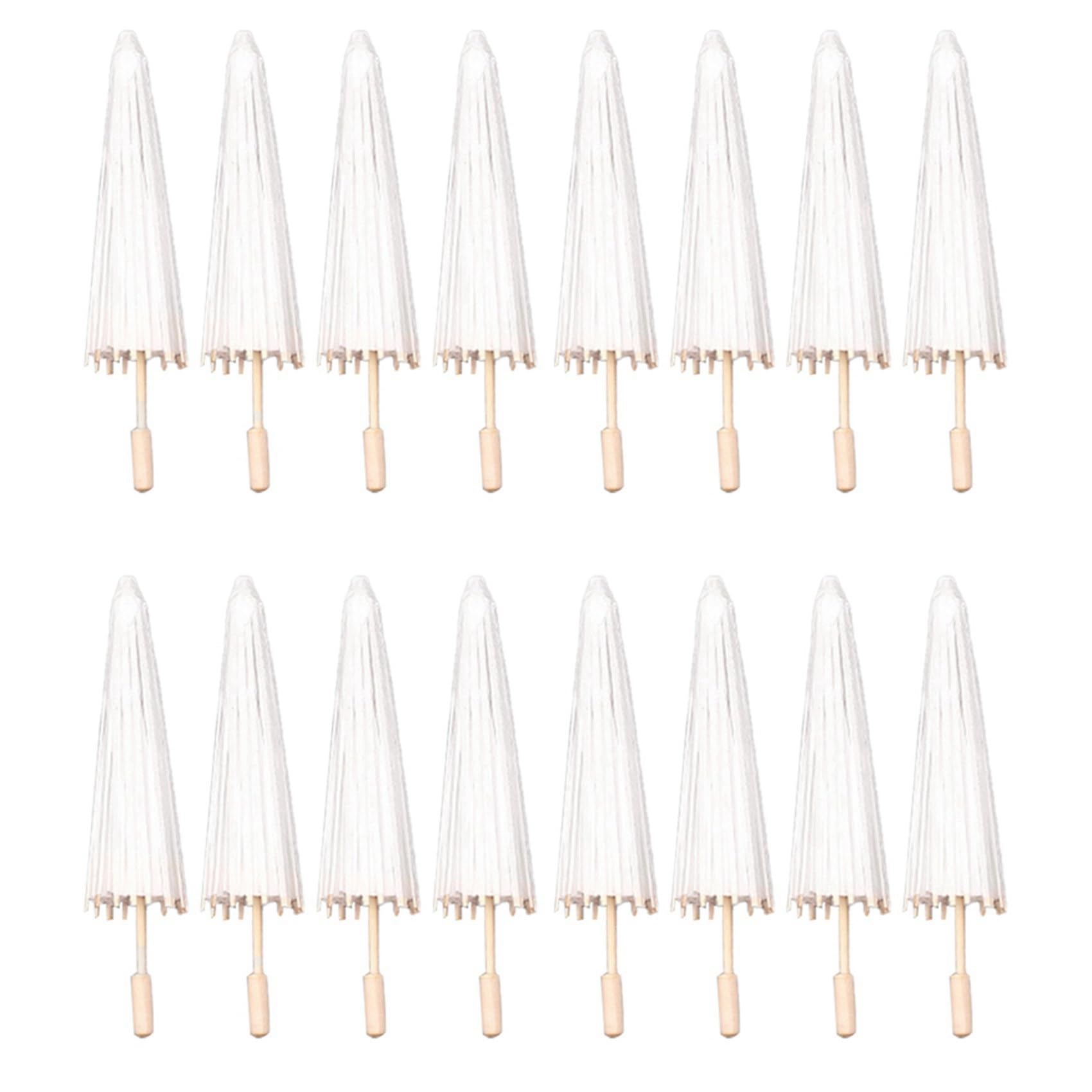 Hndhbfgrt 16PCS Paper Parasol Wedding Umbrella Party Favor 40cm Bamboo Umbrellas for Bridal Shower Centerpieces Photo Props