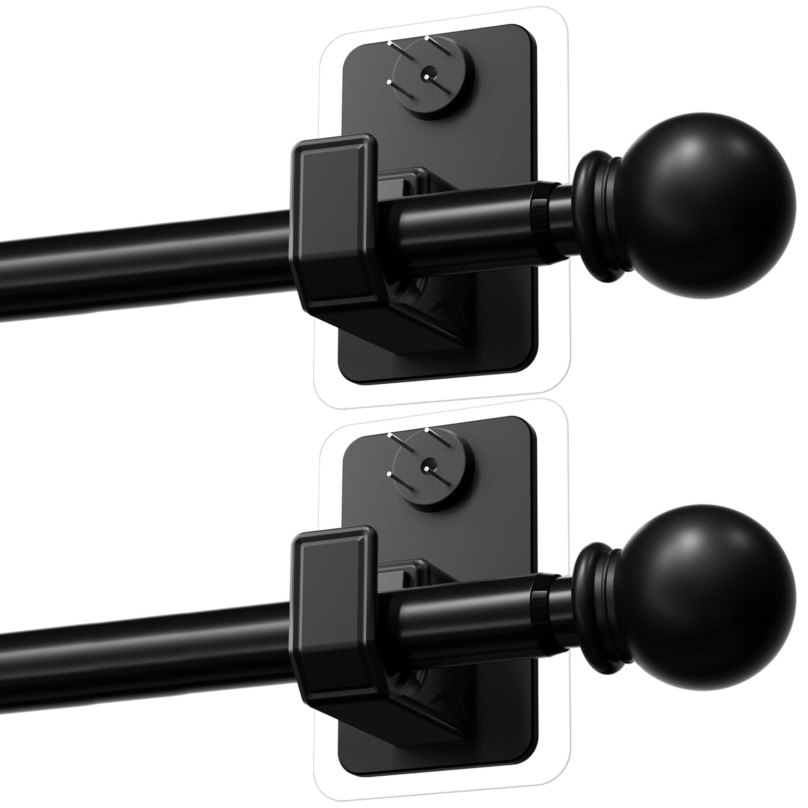 TRAROD 2.0 Pro Gardinenstange Ohne Bohren (with Klebeband und Verdeckte Nägel) 16 mm Durchmesser Ausziehbare Vorhangstange Ohne Bohren Geeignet für Leichte Gardinen Mieterfreundlich