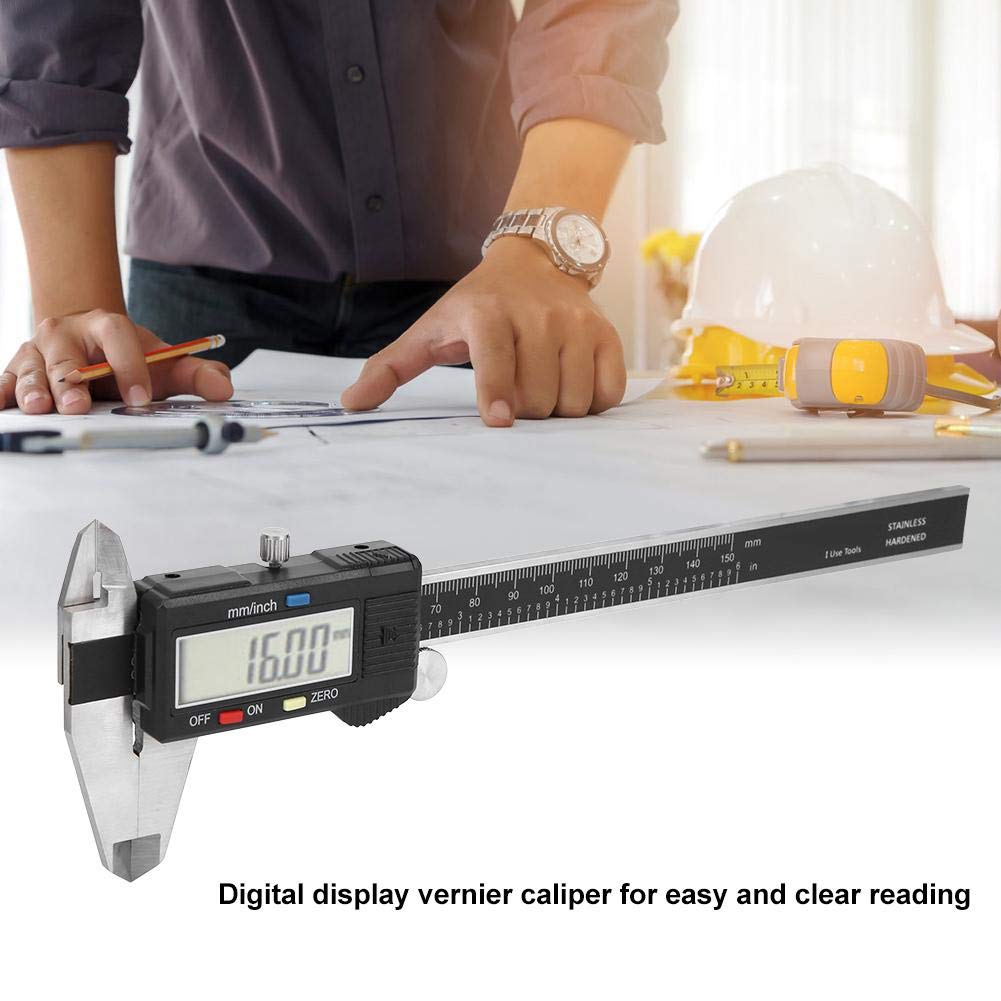 0‑150 Mm Digitaal Schuifmaatmeetinstrument, Digitale Micrometer Schuifmaat Van Roestvrij Staal Elektronische Schuifmaat Met Groot LCD-scherm En 0,01 Mm Hoge Nauwkeurigheid Voor Externe En Interne Meti
