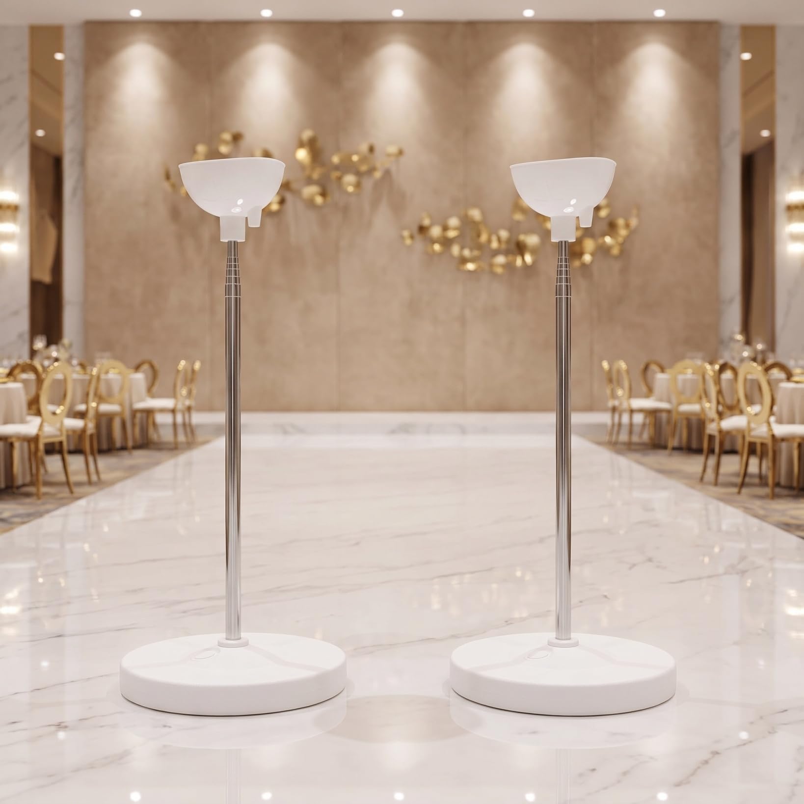 NUOBESTY Juego de 2 soportes para globos de boda con postes ajustables para centros de mesa de fiesta