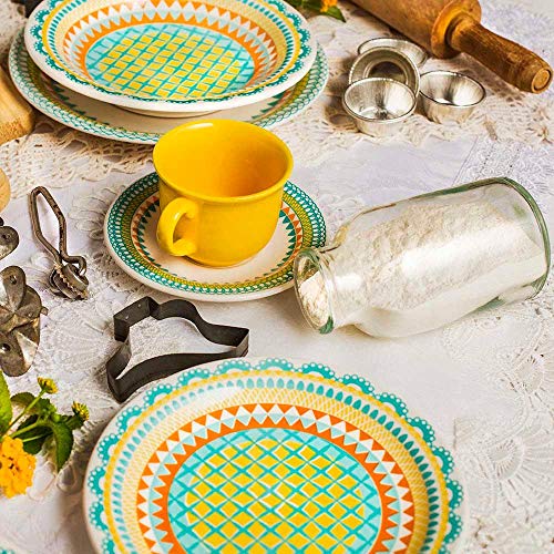 Conjunto com 6 Pratos Raso Oxford Daily Floreal Bilro Multicor 26Cm